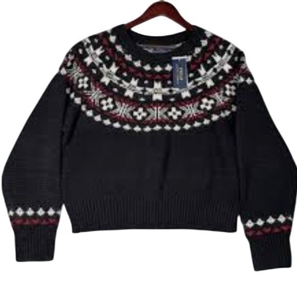 Polo Ralph‎ Lauren Large Fair Isle Wool Alpaca Sweater Black Multi S MSRP 498 NW - Picture 5 of 16